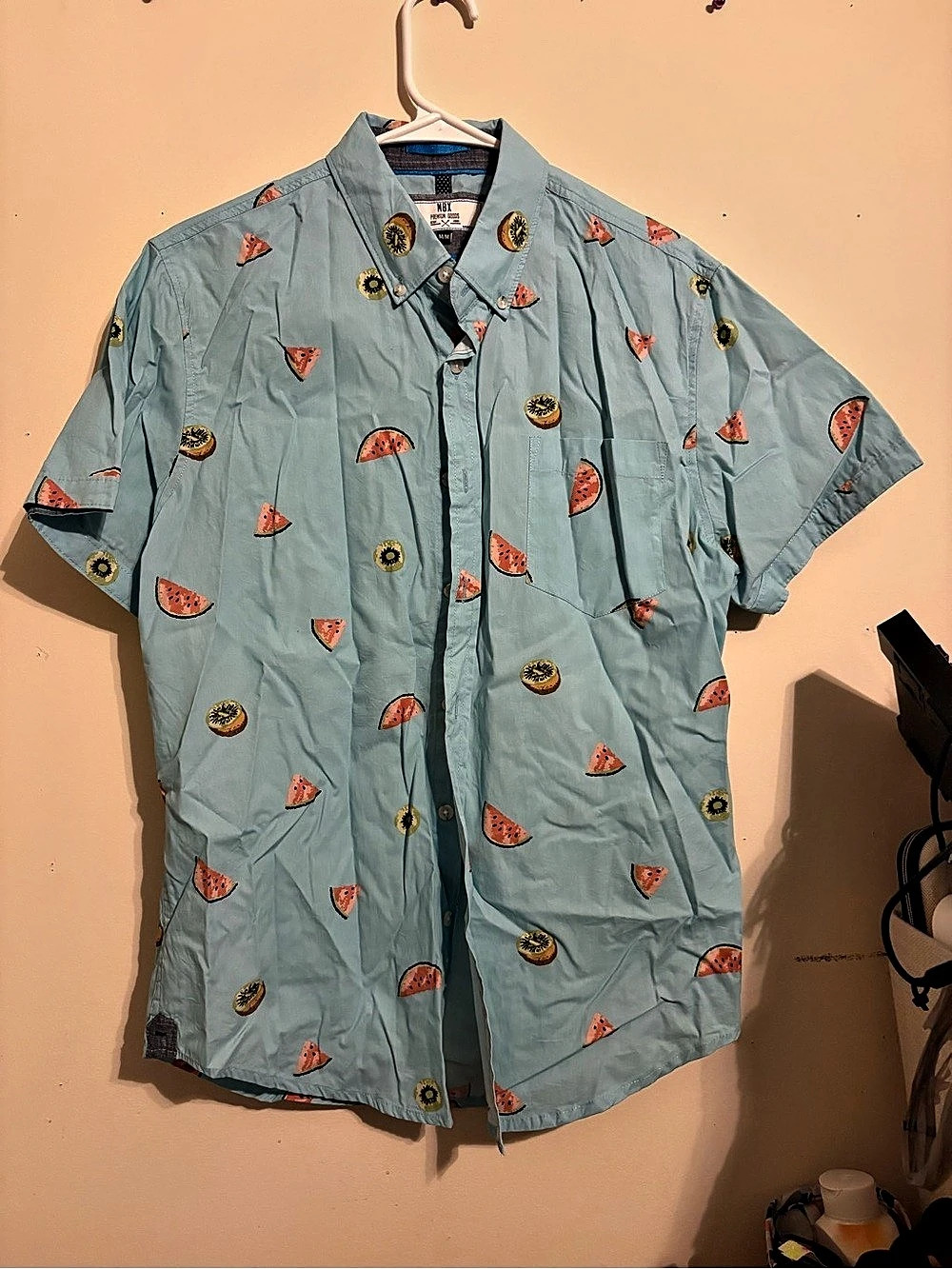 MBX Premium Goods shirt Short Sleeve Shirt in Blue Size Medium Like New
